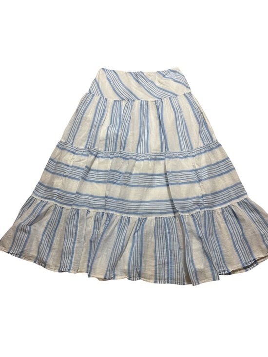 Chaps Dresses & Skirts - Chaps Light Blue and White Cotton Striped Tiered Maxi Skirt, small